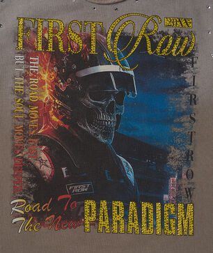 Kids' 3/4 Sleeve Fire Skull Terry Rhinestone Tee