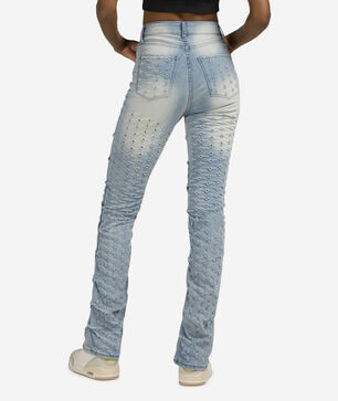 Hole Punch High-Rise Boot Pants