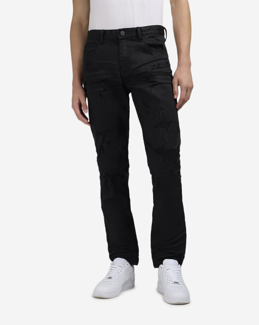 Shop Smoke Rise Coated Washed 5Pkt Slim Jeans JP23733SN-BLK black