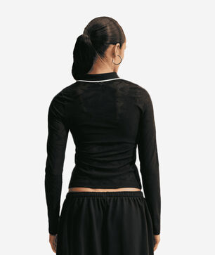 NSW Chill Knit Tight Mod-Cropped Long-Sleeve Lace Top