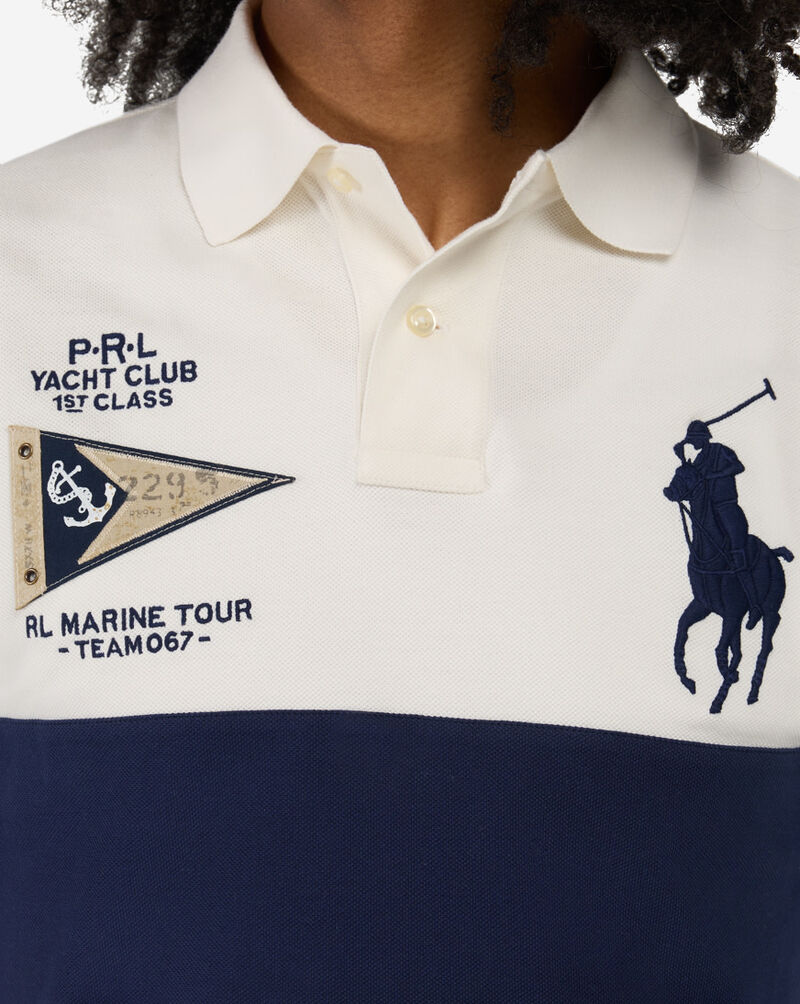 Polo Ralph Lauren Classic Fit Big Pony Mesh Polo Shirt 710B20011001-NVY White 3