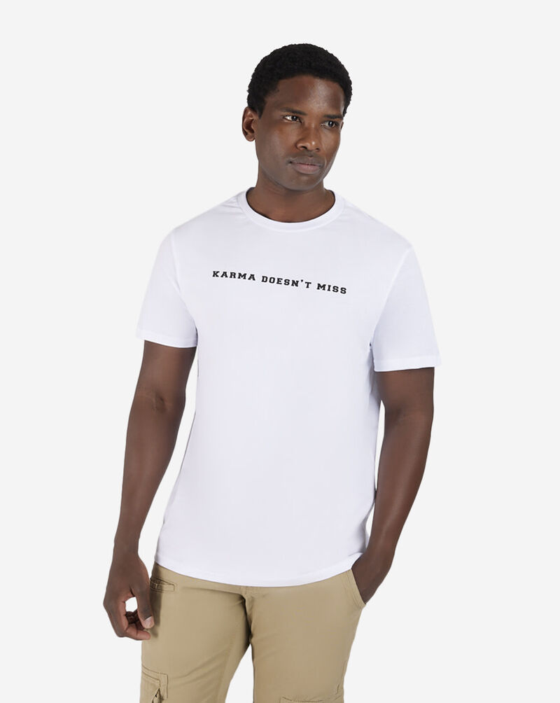 Graphic Tees Karma Doesn't Miss Tee MTUS019-US White 1