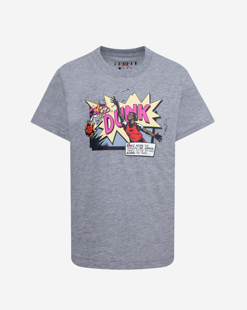 Jordan Big Kids' Air Jordan Comics Dunk Tee 95D256-GEH Grey 1