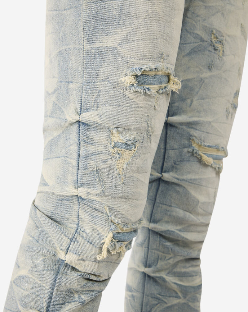 Smoke Rise Stacked Flare Fashion Basic Jeans JP23608SNZ-BLU Blue 3