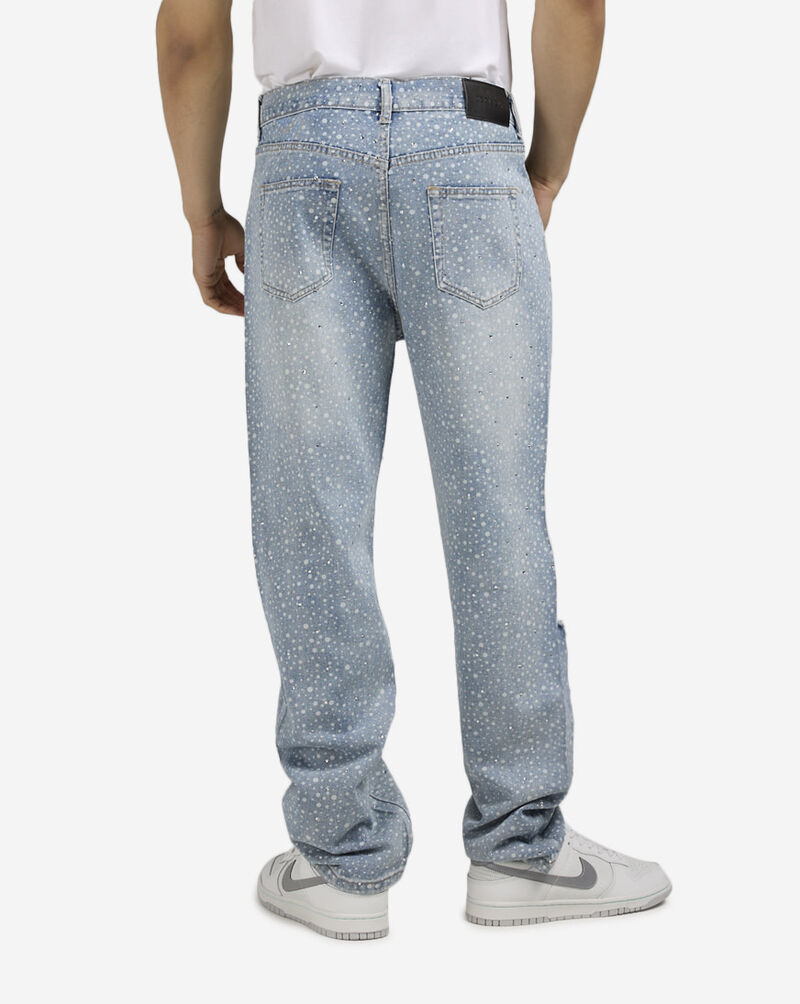 Decibel Rhinestone Rip and Repair Jeans SS25-MD004 Blue 2