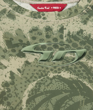 Printed Long Sleeve Mesh Top