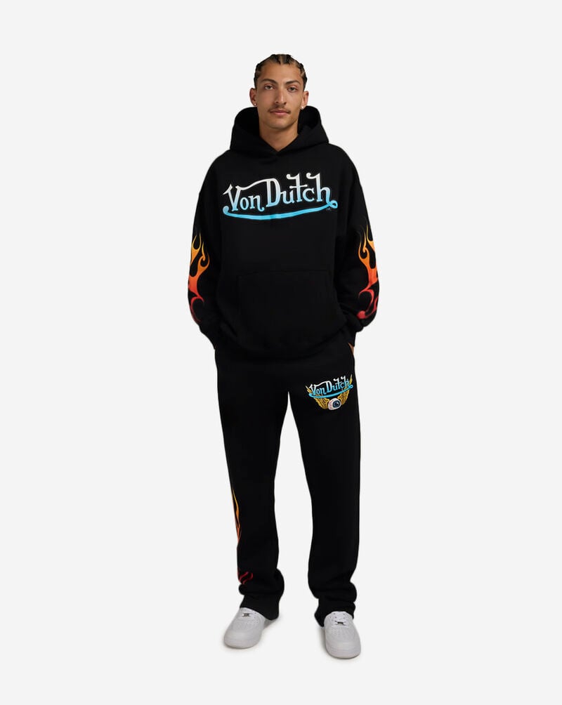 Von Dutch Flames Foil Hoodie  4VND2A5465-BLK Black 4