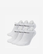 Nike 6Pk Everyday Cushioned Training No-Shows Socks SX7675-100 White 1