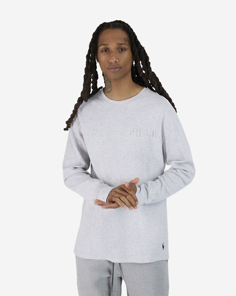Polo Ralph Lauren Long-Sleeve Waffle Thermal Crew CANNOTUSE Grey 1