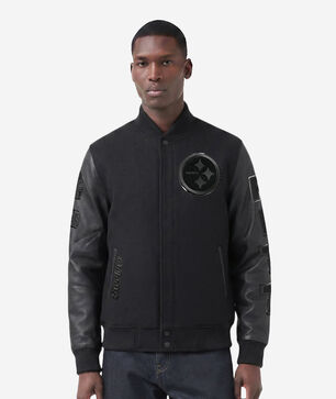 Pittsburgh Steelers Triple Black Wool Varsity Jacket