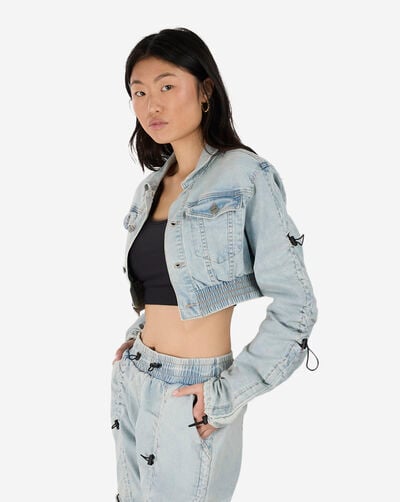 Cropped Denim Bungee Jacket Cropped Denim Bungee Jacket