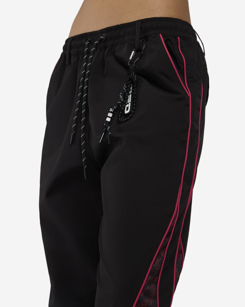 Smoke Rise Wide Leg Mesh Insert Woven Track Pants RWP26S416SNZ-FUCHSIAROSE Black 3