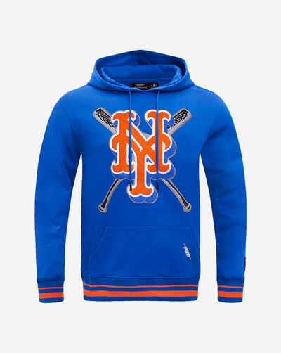 New York Mets Retro Mash Up Rib Fleece Pull Over Hoodie