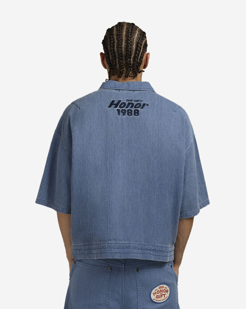 Honor The Gift Twill Full Zip Shirt HTG250231-BLU Blue 2