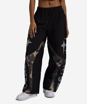 Reflective Cropped Nylon Camo Panel Pant