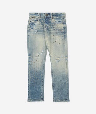 Kids' Distressed Stud Leg Denim Jean