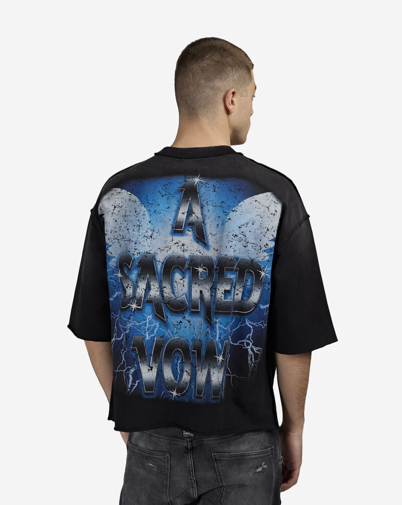 First Row Sacred Vow Cropped Tee FRM1027-BLK Black 2