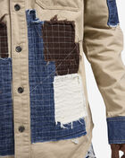 Long-Sleeve Patchwork Woven Shirt