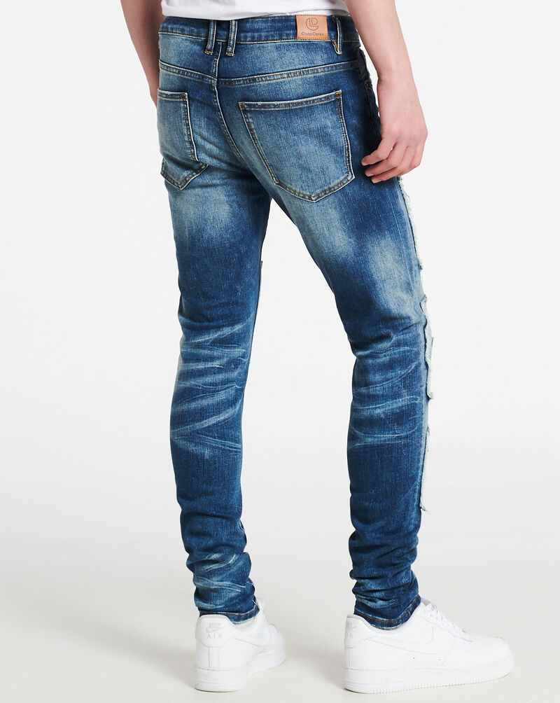 Crysp Denim Rip Patch Jeans CRYSPHOL2140-IND Blue 2