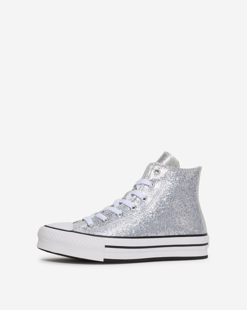 Converse Grade School Chuck Taylor All Star Lift Platform Disco A17656C silver 2