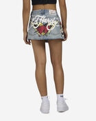 Love Kills Skull Denim Mini Skirt