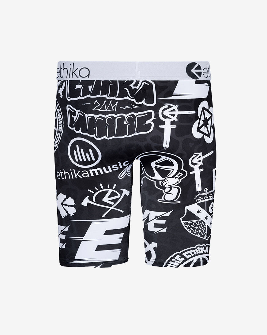 Ethika Herren Black OG Mid Unterwäsche – Weiches 4-Wege-Stretch, 92% Baumwolle