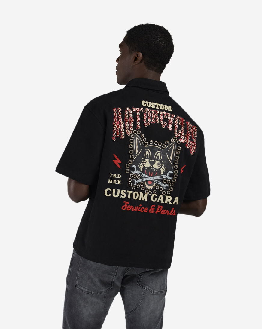 Shop Decibel Motorcycle Woven Top SSWT004-BLK black | SNIPES USA