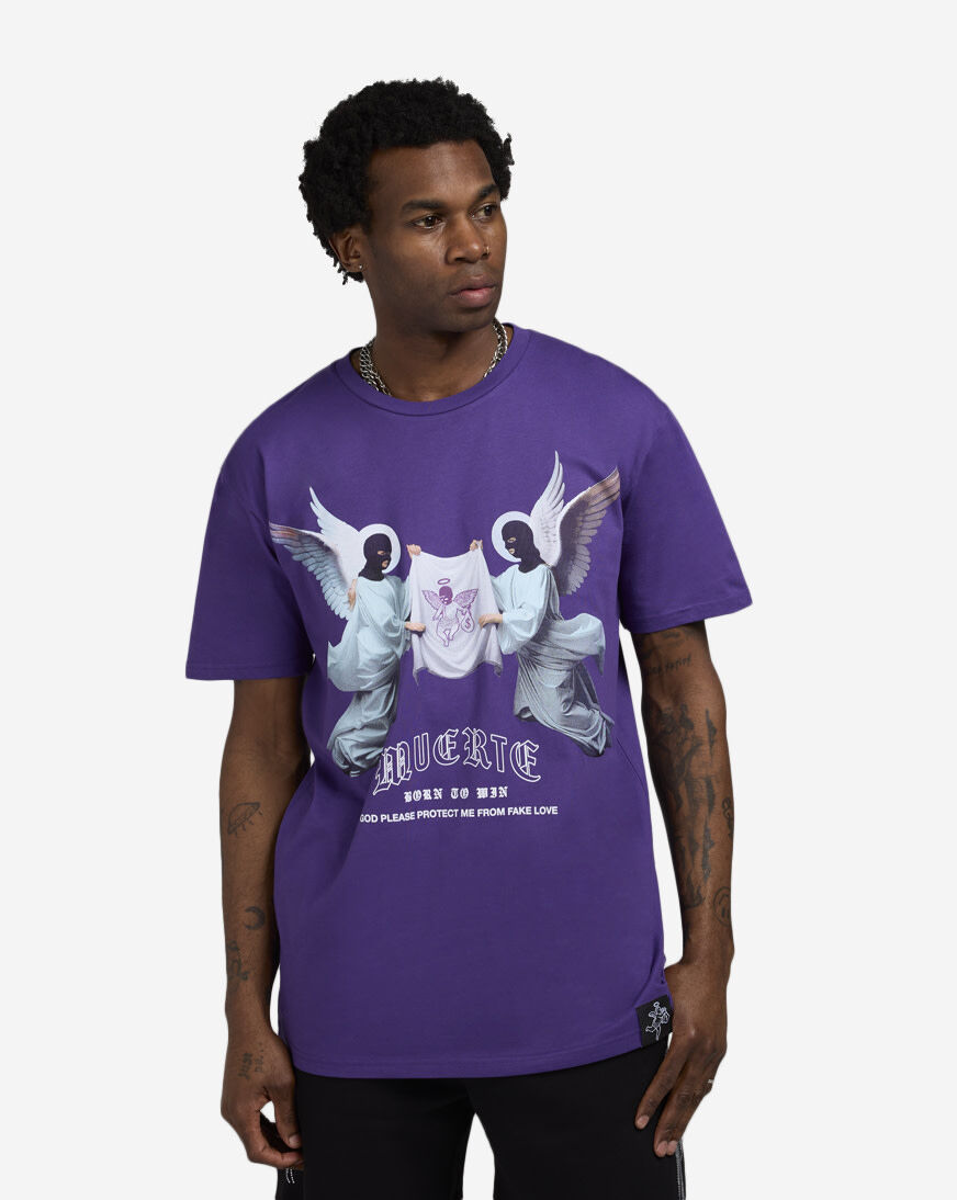 Washed Cotton Gothic Death Motif Tee Unisex Washed Tee