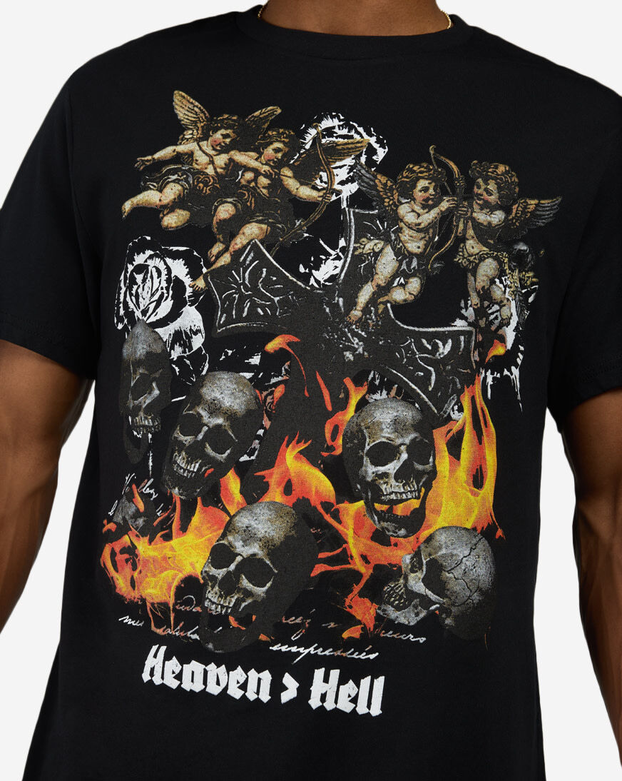 Shop Urban Classics Heaven Over Hell Tee MTUS696-US-00007 black