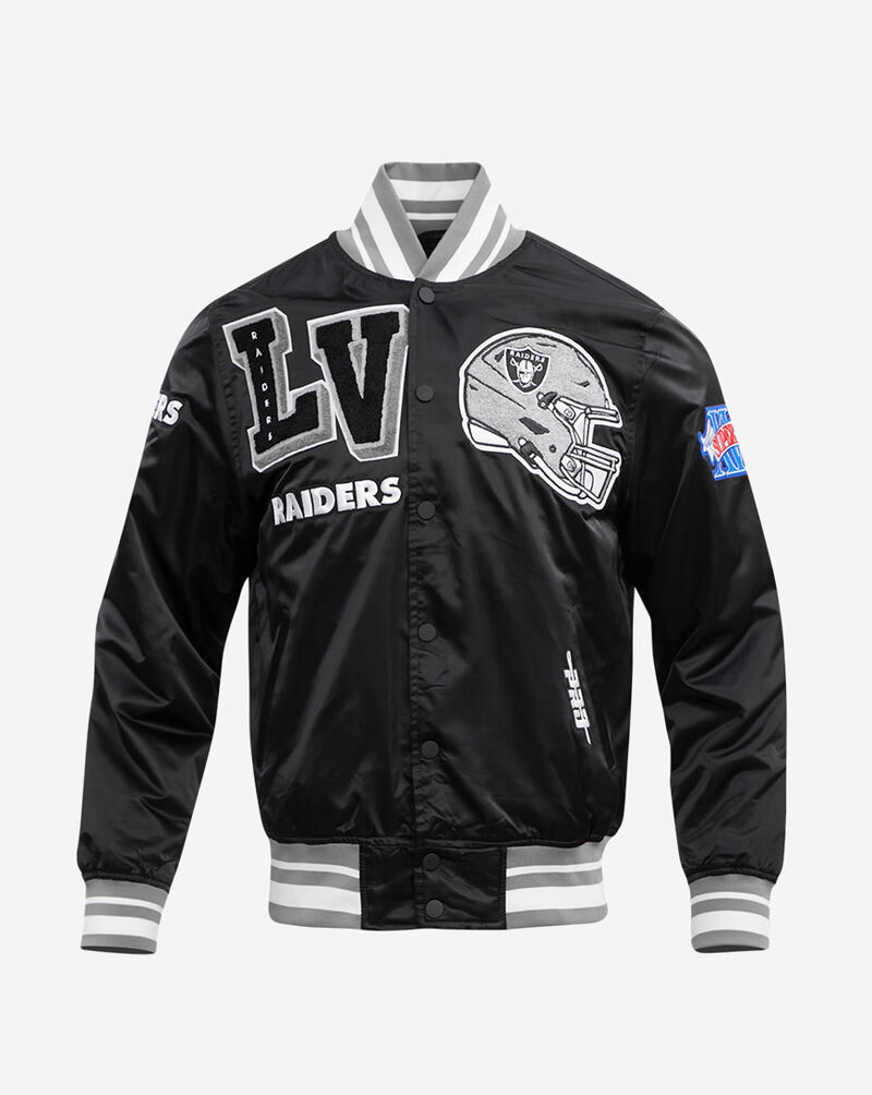 PRO STANDARD Las Vegas Raiders Mash Up Rib Satin Jacket FOR6410412-BGY Black 1