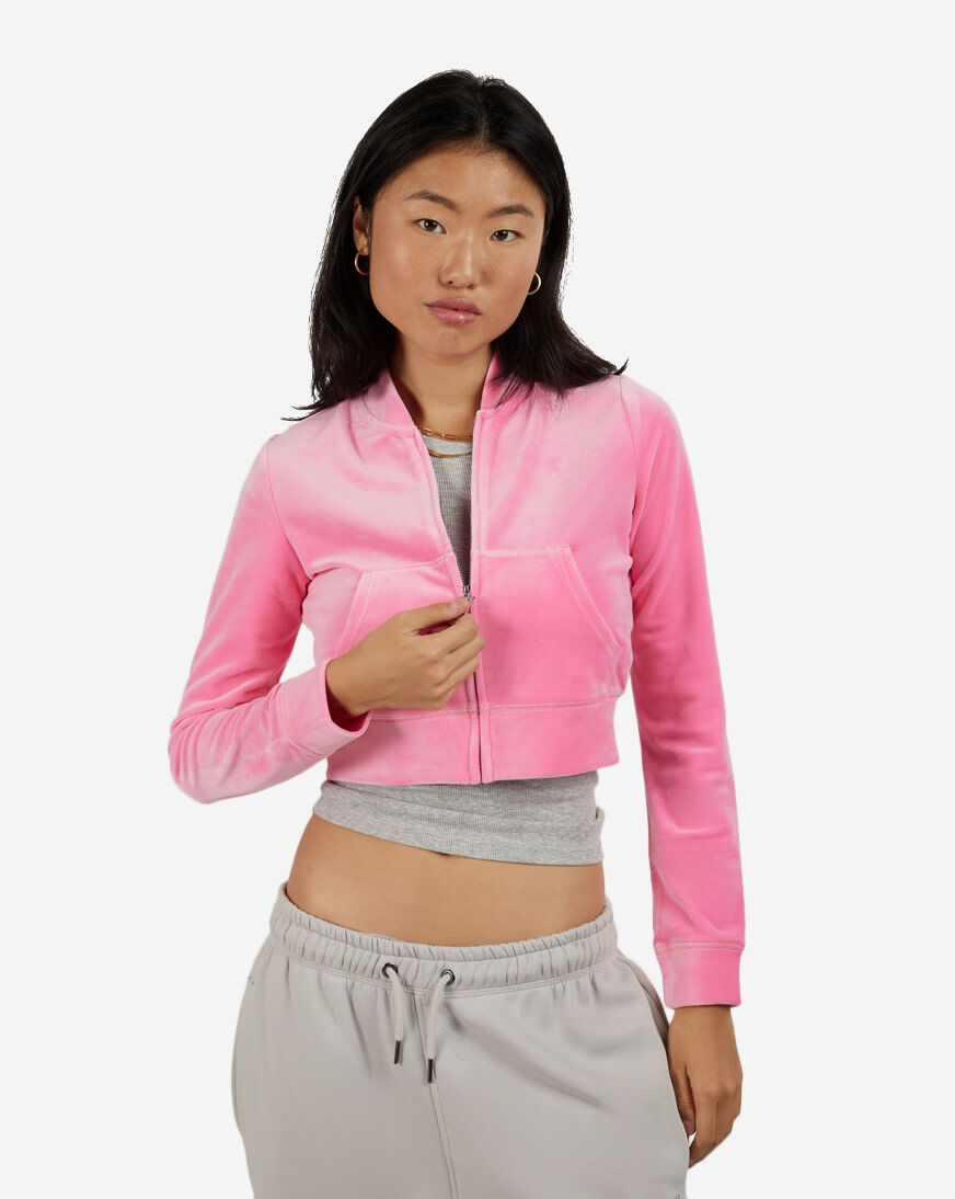 Shop Juicy Couture Velour Cropped Bomber Jacket 110009363 J2024 SNIPES USA