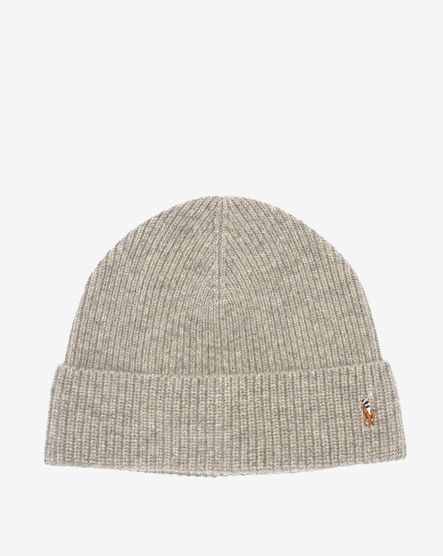 Shop Polo Ralph Lauren Signature Cuff Beanie PC0483-034 grey