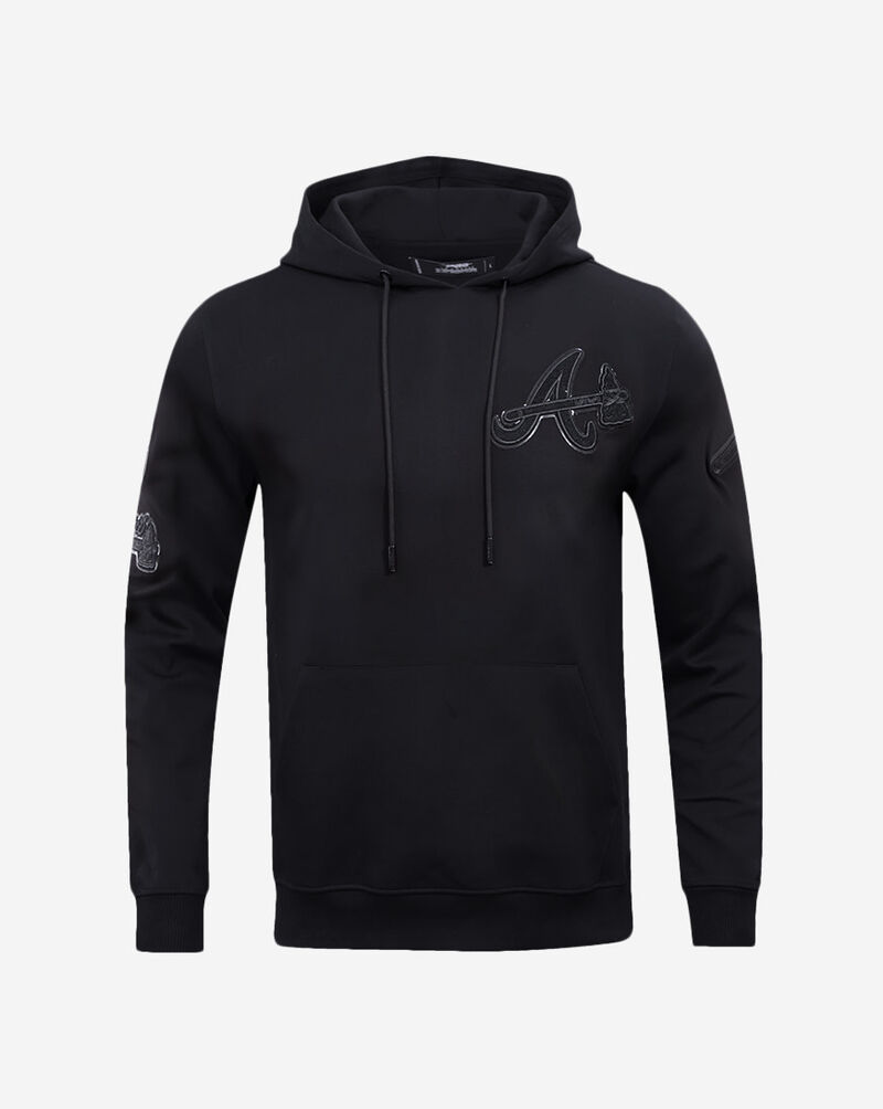 PRO STANDARD Atlanta Braves Triple Black Double Knit Pull Over Hoodie LAB532534-BLK Black 1