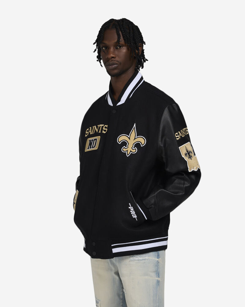 PRO STANDARD New Orleans Saints Pro Area Code Varsity Jacket FNS6410405-BLK Black 1