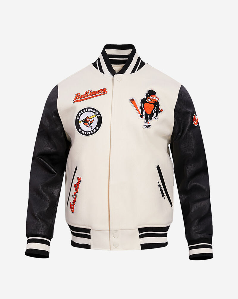 PRO STANDARD Baltimore Orioles Retro Classic Rib Wool Varsity Jacket LBO635492-EBK cream 1