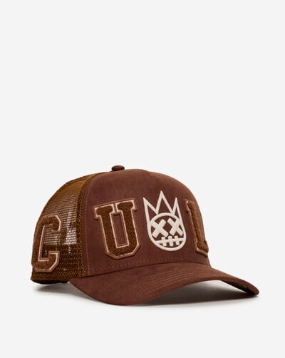 Logo Mesh Back Cult Chenille Suede Trucker Hat