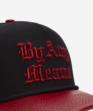 By Any Means Twill Leather Trucker 