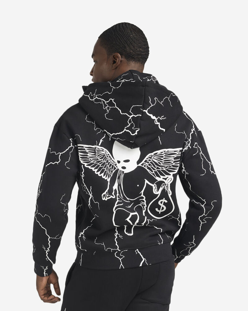 Hasta Muerte Lightening Angel Balaclava Hoodie  HMLIGHTINGHOOD26W-BLK Black 2