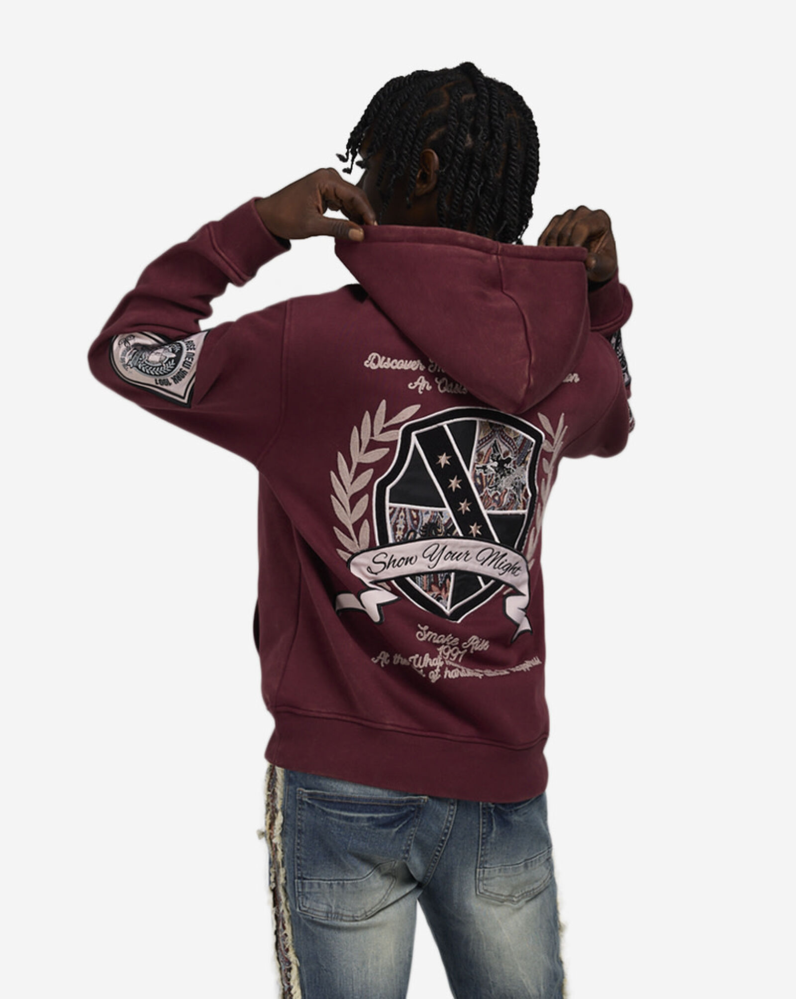 Shop Smoke Rise Tapestry Club House Hoodie FO24764SNZ-WIN red | SNIPES USA