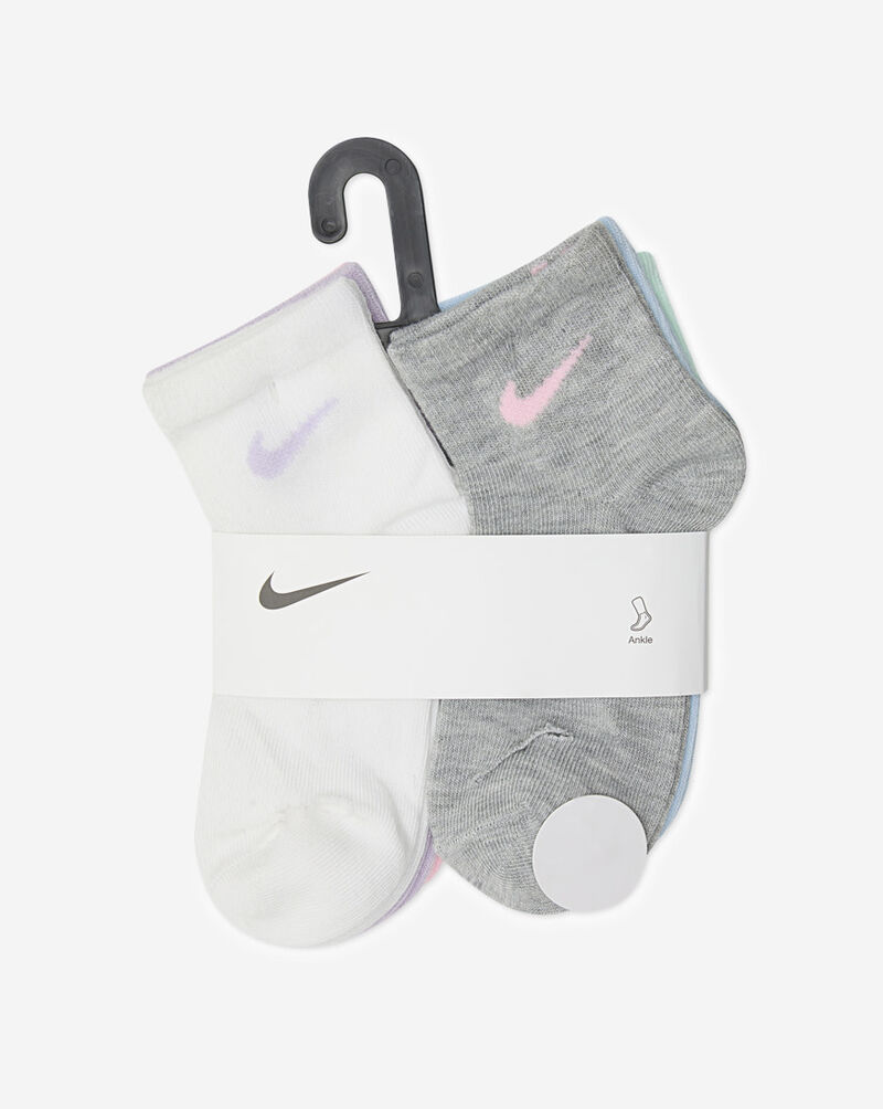 Nike Little Kids' 6Pk Metallic Swoosh Quarter Socks UN0357-P6I Multi 4
