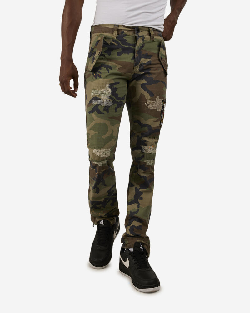 Shop Decibel Camo Flare Twill Pants DECWB414-CAM camo | SNIPES USA