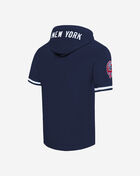 New York Yankees Classic Chenille Double Knit Short Sleeve Pull Over Hoodie 