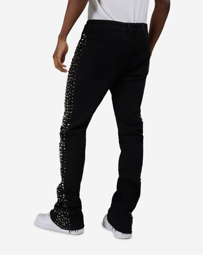 WAIMEA Metallic Studded Stacked Jeans M8511D-BLK Black 2
