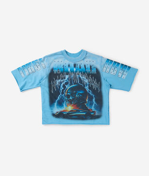 Kids' 3/4 Sleeve Skull Terry Rhinestone Tee