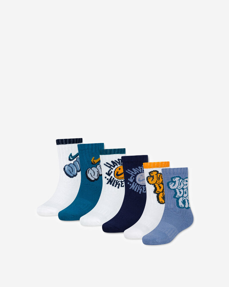Nike Little Kids' 6PK Dri-FIT "Have a Nike Day" Graphic Crew Socks (5-7)  BN1443-001 Multi 1