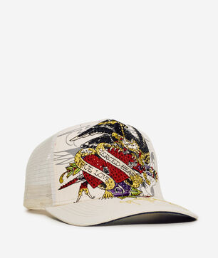 Rhinestone Pierced Eagle Trucker Hat