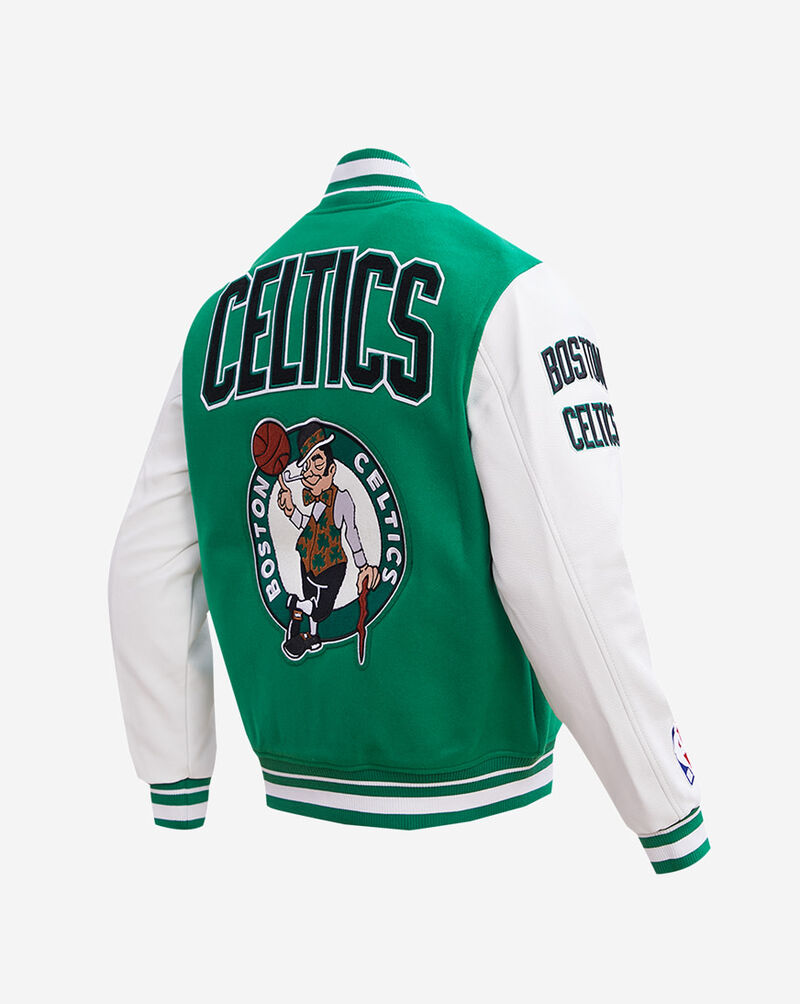 PRO STANDARD Boston Celtics Retro Classic Rib Wool Varsity Jacket BBC655851-KWH Green 3
