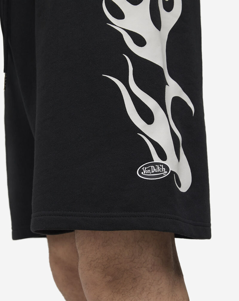 Von Dutch Flames Foil Fleece Shorts 4VND3A5342-BLK Black 3