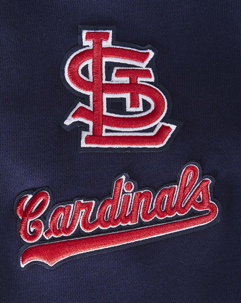 PRO STANDARD St. Louis Cardinals Classic Fleece Cropped Pull Over Hoodie LSCC35214-MDN Blue 4