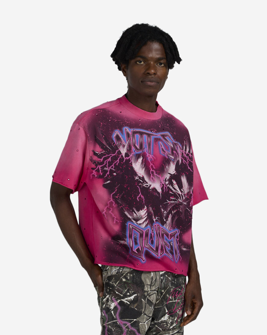 Shop First Row Eagle Defense Cropped Tee FRT3014S-PNK pink